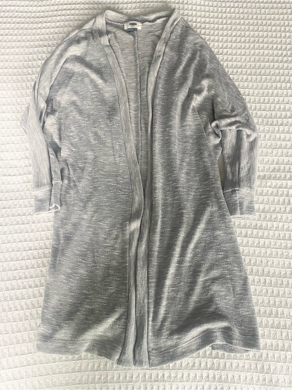 Old Navy Light Gray Open-Front Long Cardigan medium petite